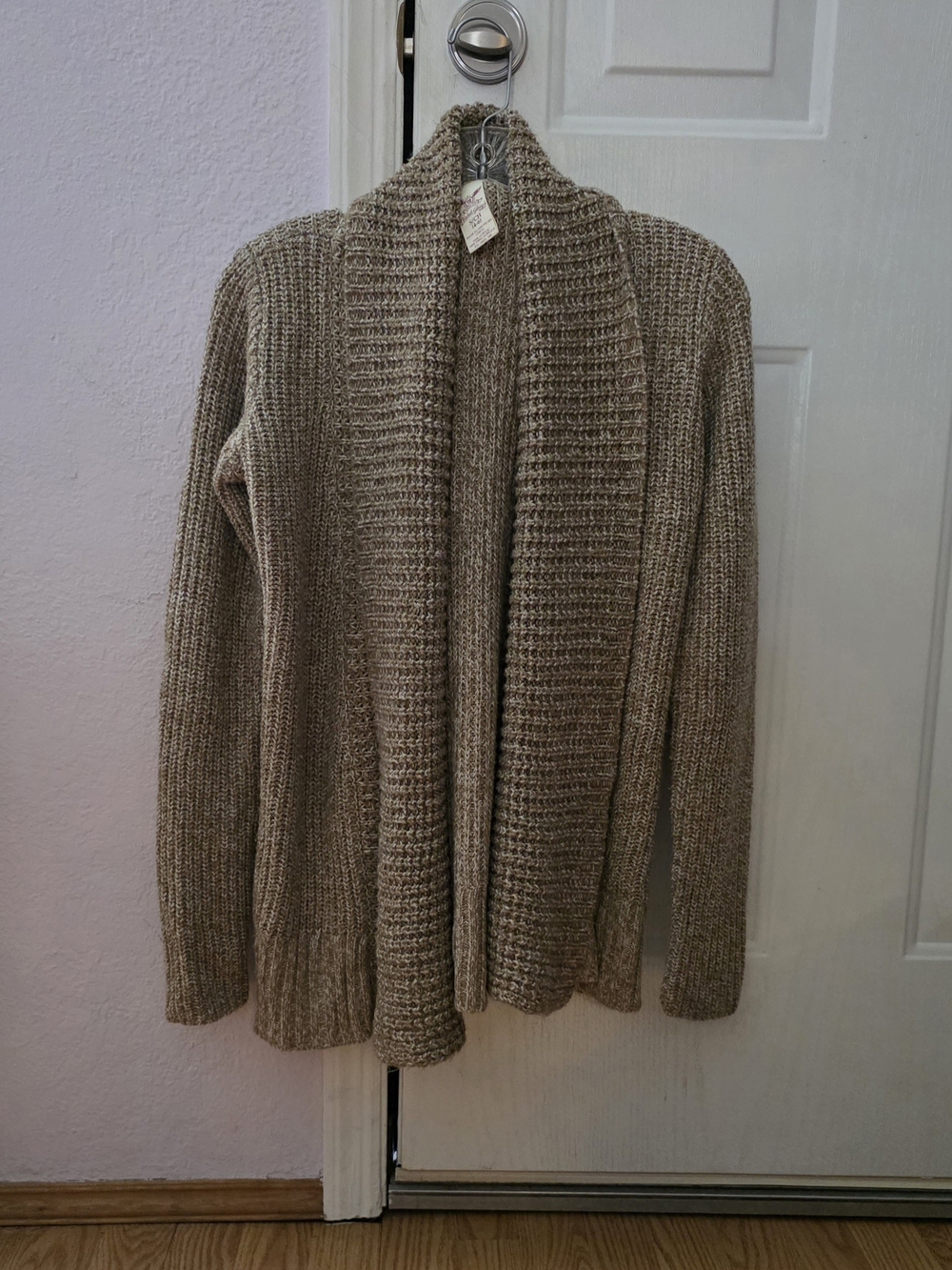 NWOT- Faded Glory Small  Beige Knit Open-Front Cardigan